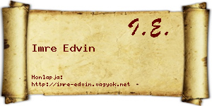Imre Edvin névjegykártya